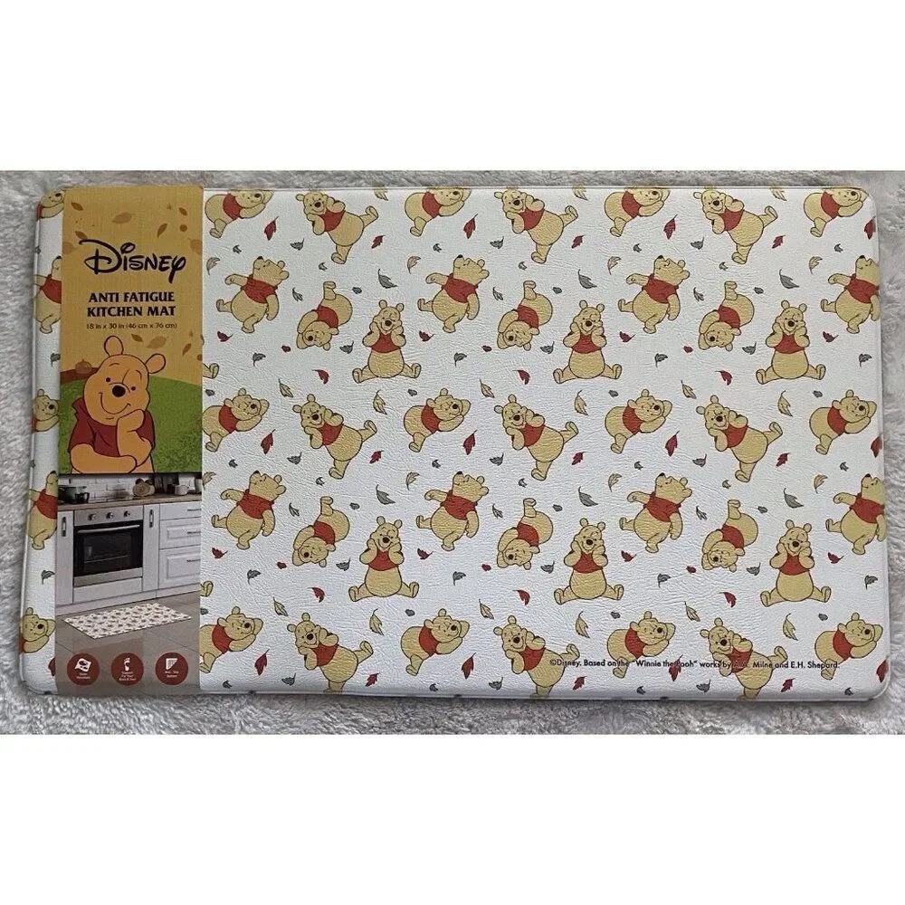 Disney Winnie The Pooh Fall Autumn Leaves Anti Fatigue Kitchen Mat 18 X‎ 30” NEW